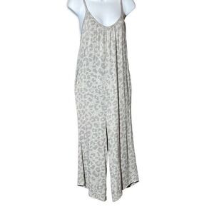 Antistar Women's Sleeveless Animal Print Gray Wide Leg Jumpsuit Size S